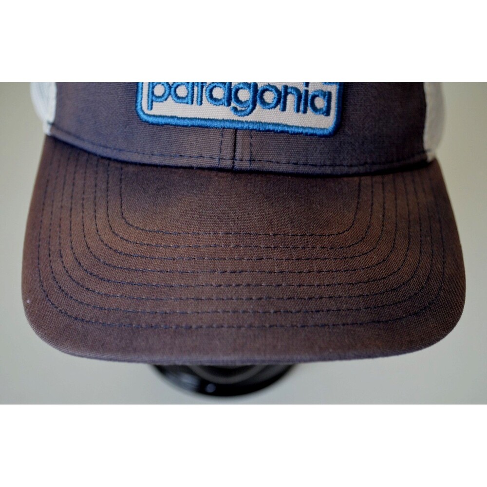 Patagonia Hat Men Trucker Cap One Size Mountain Embroidered Snapback Discolored - Picture 3 of 9